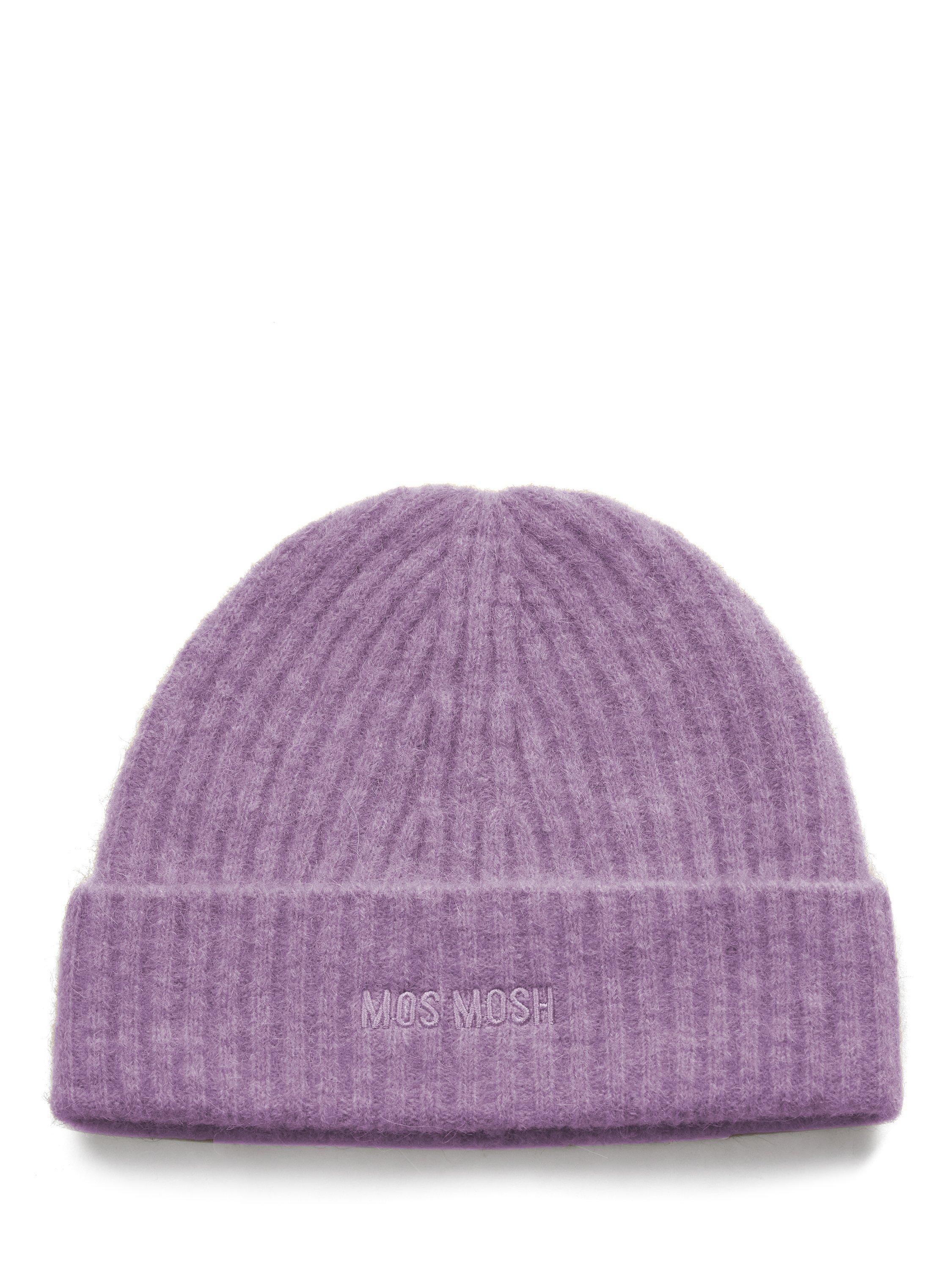 Product image 1 of 2, which shows MOS MOSH Lora Knitted Beanie Hat, Lavender, One Size