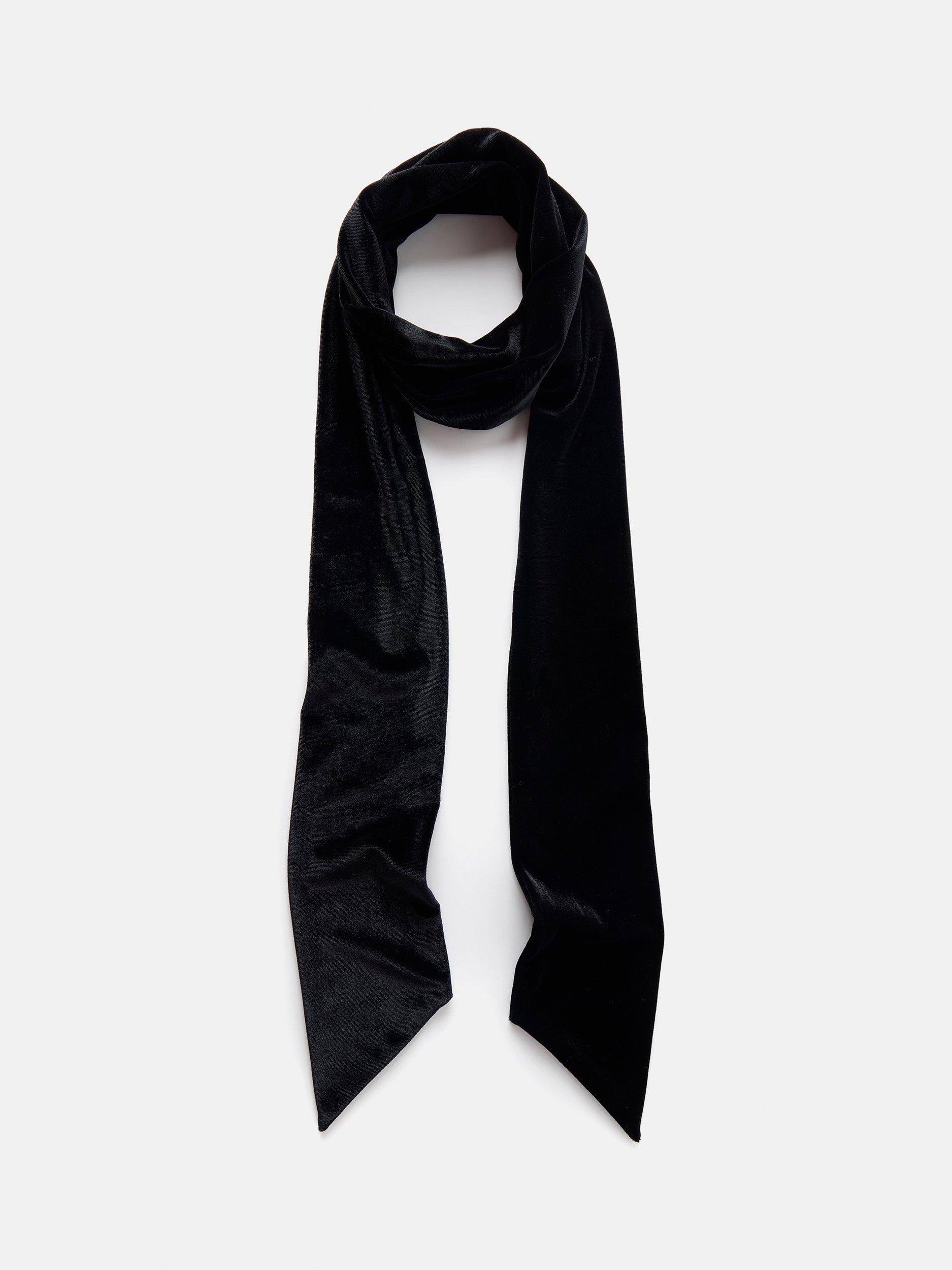 Mint Velvet Velvet Skinny Scarf, Black