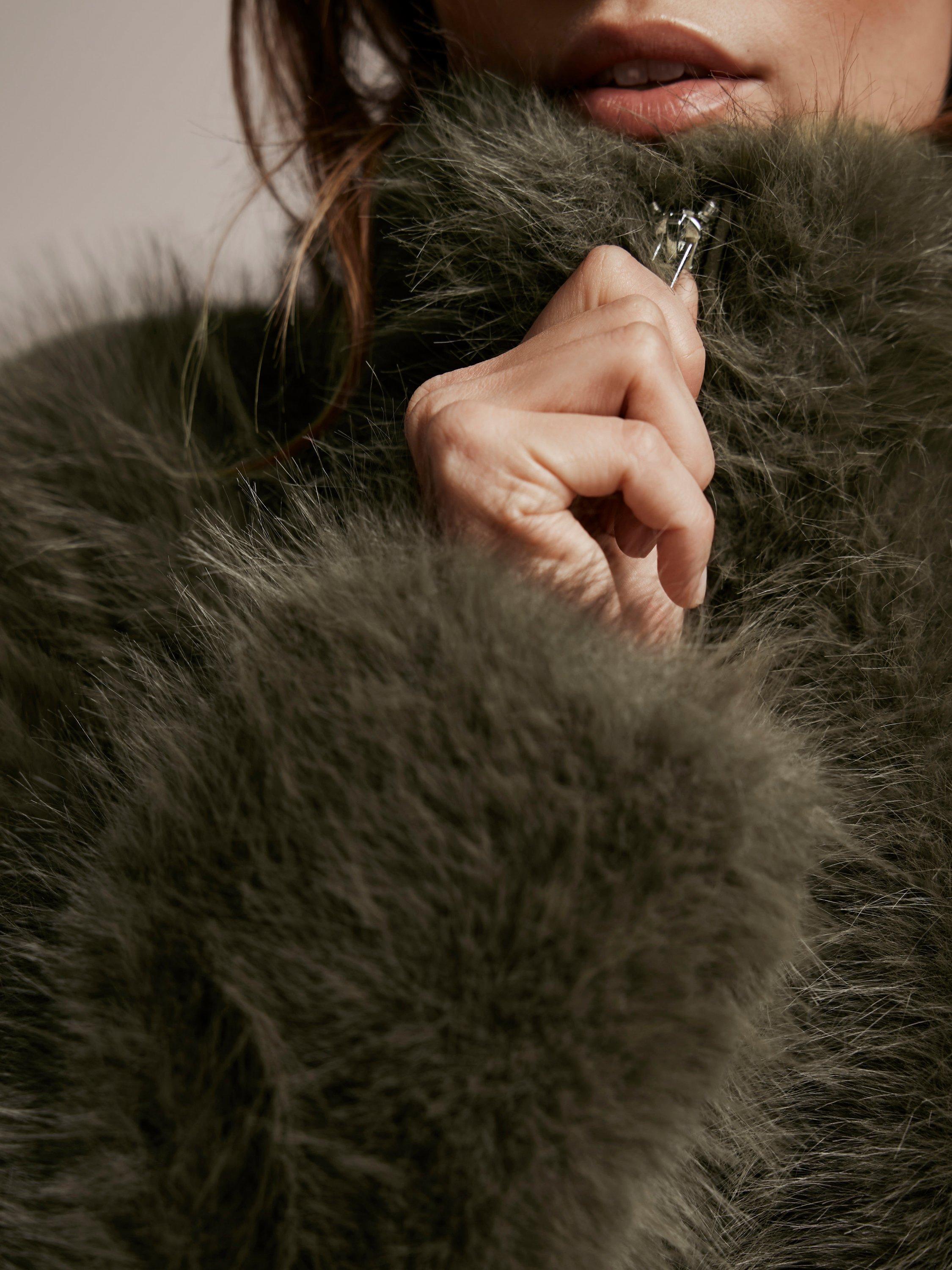 Mint Velvet Faux Fur Crop Jacket