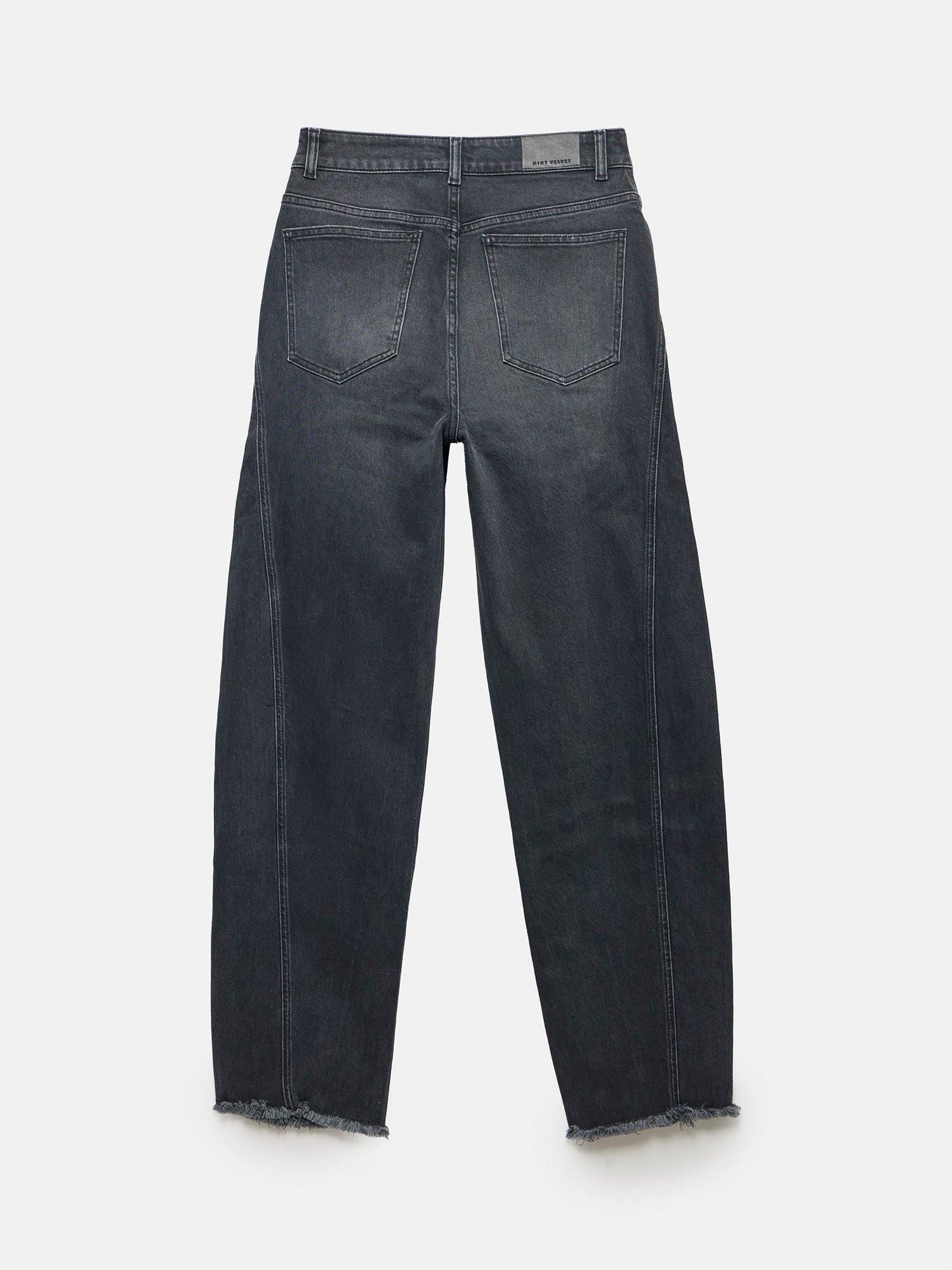 Product image 7 of 7, which shows Mint Velvet High Rise Tapered Jeans, Black, 6R