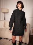 Mint Velvet Sparkle Knitted Dress, Grey