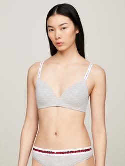 Tommy Hilfiger Lightly Lined Triangle Bra, Light Grey Heather, Light Grey Heather