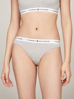 Tommy Hilfiger Logo Waistband Thong, Light Grey Heather