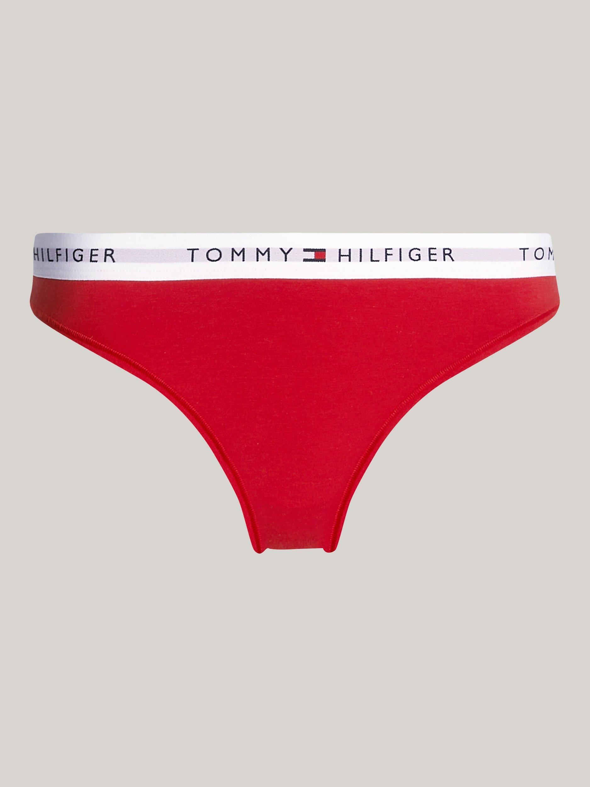 Product image 4 of 4, which shows Tommy Hilfiger Logo Waistband Thong, Primary Red, XS