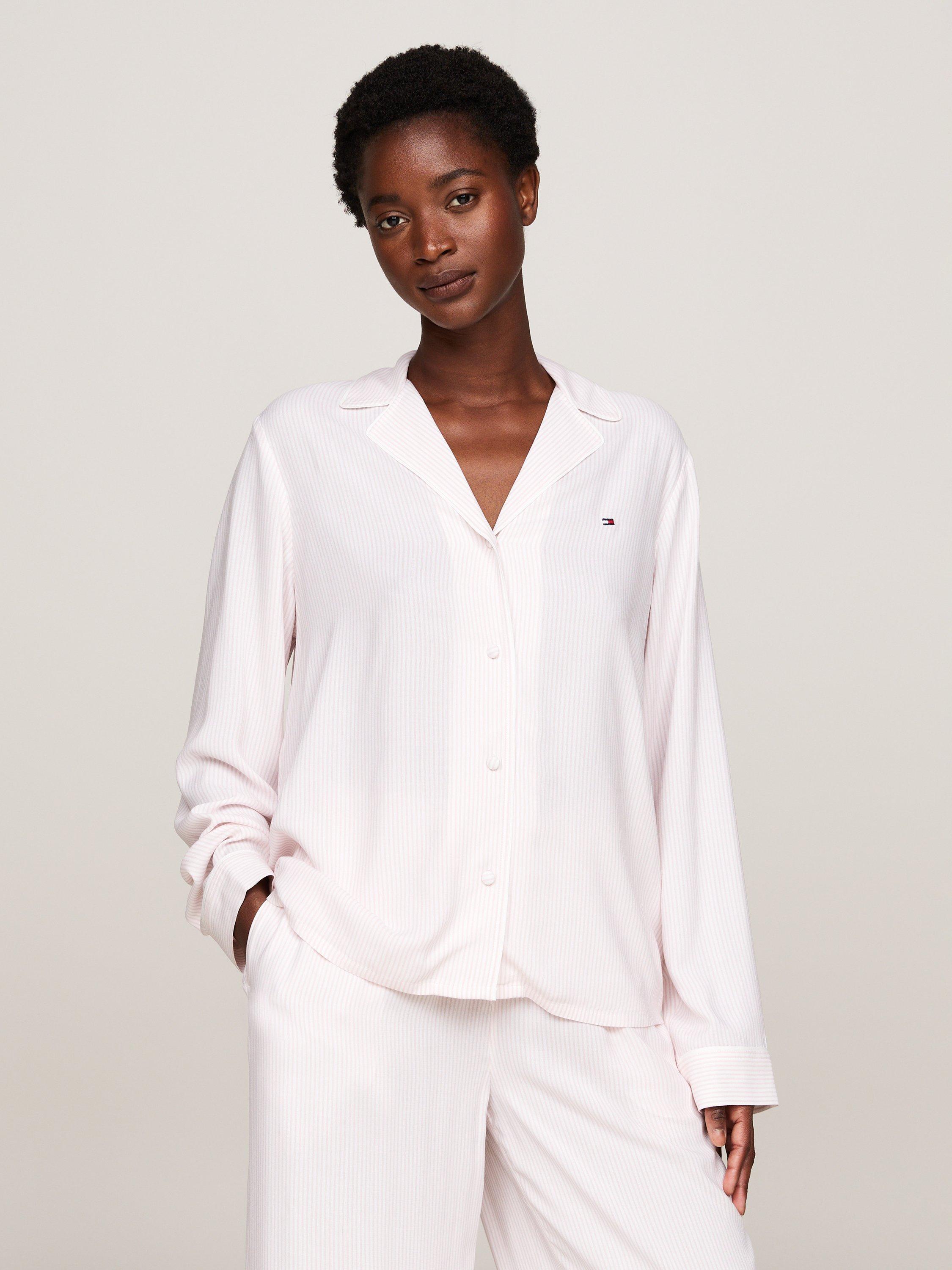 Product image 1 of 5, which shows Tommy Hilfiger Printed Viscose Lounge Shirt, Light Pink, XS