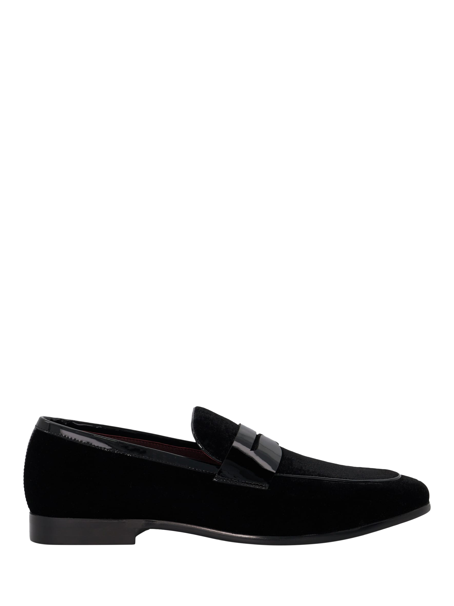 Dune Sensa Velvet Penny Loafers, Black