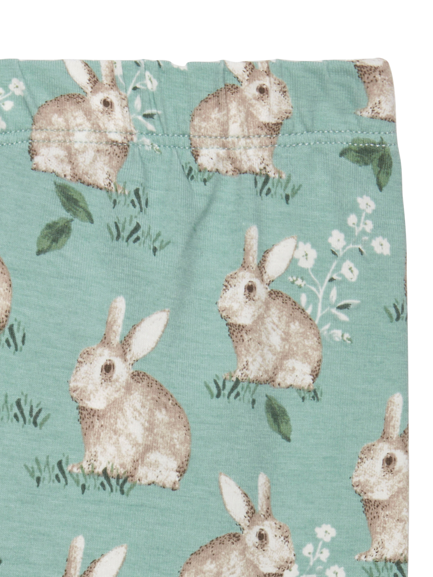 Product image 3 of 3, which shows Trotters Baby Bunny Jersey Leggings, Pale Green, 3-6 months