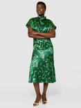 Closet London Cowl Neck A-Line Satin Midi Dress, Green