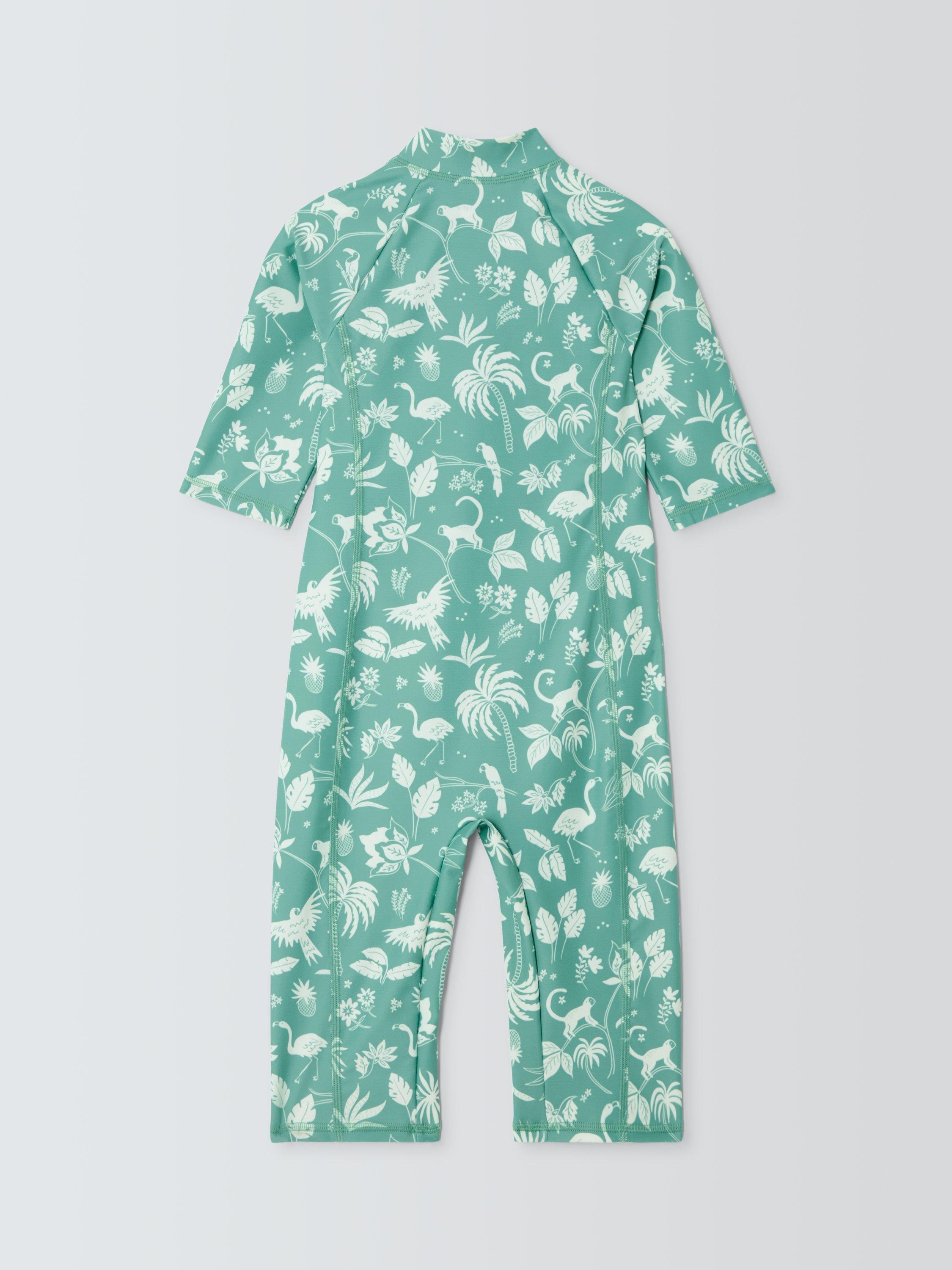 Product image 7 of 7, which shows John Lewis Kids' Into The Wild Sunpro Swimsuit, Green, 2 years