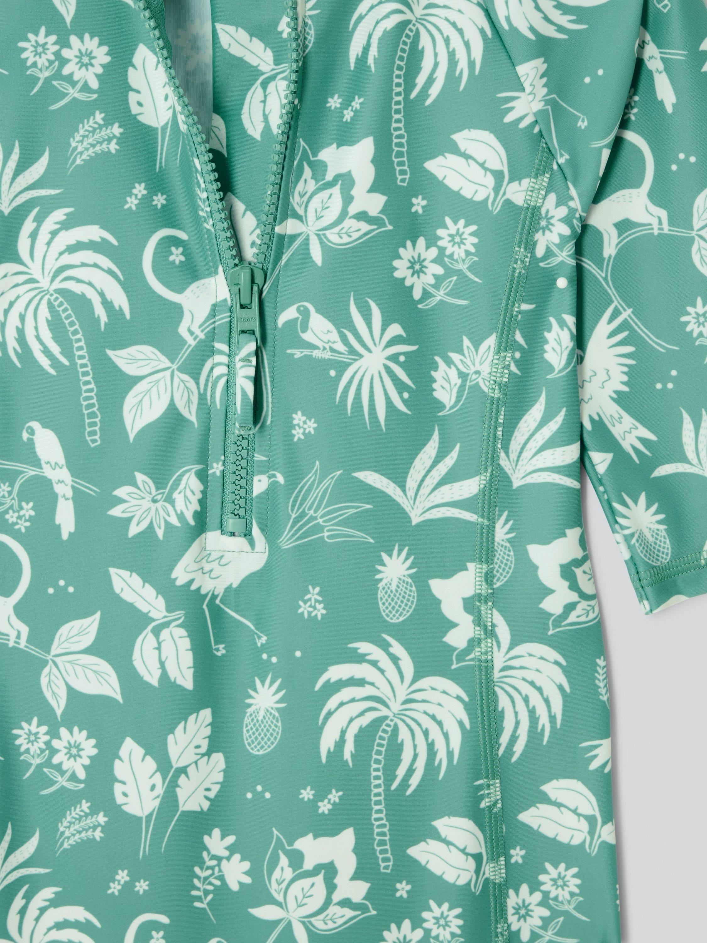 Product image 6 of 7, which shows John Lewis Kids' Into The Wild Sunpro Swimsuit, Green, 2 years
