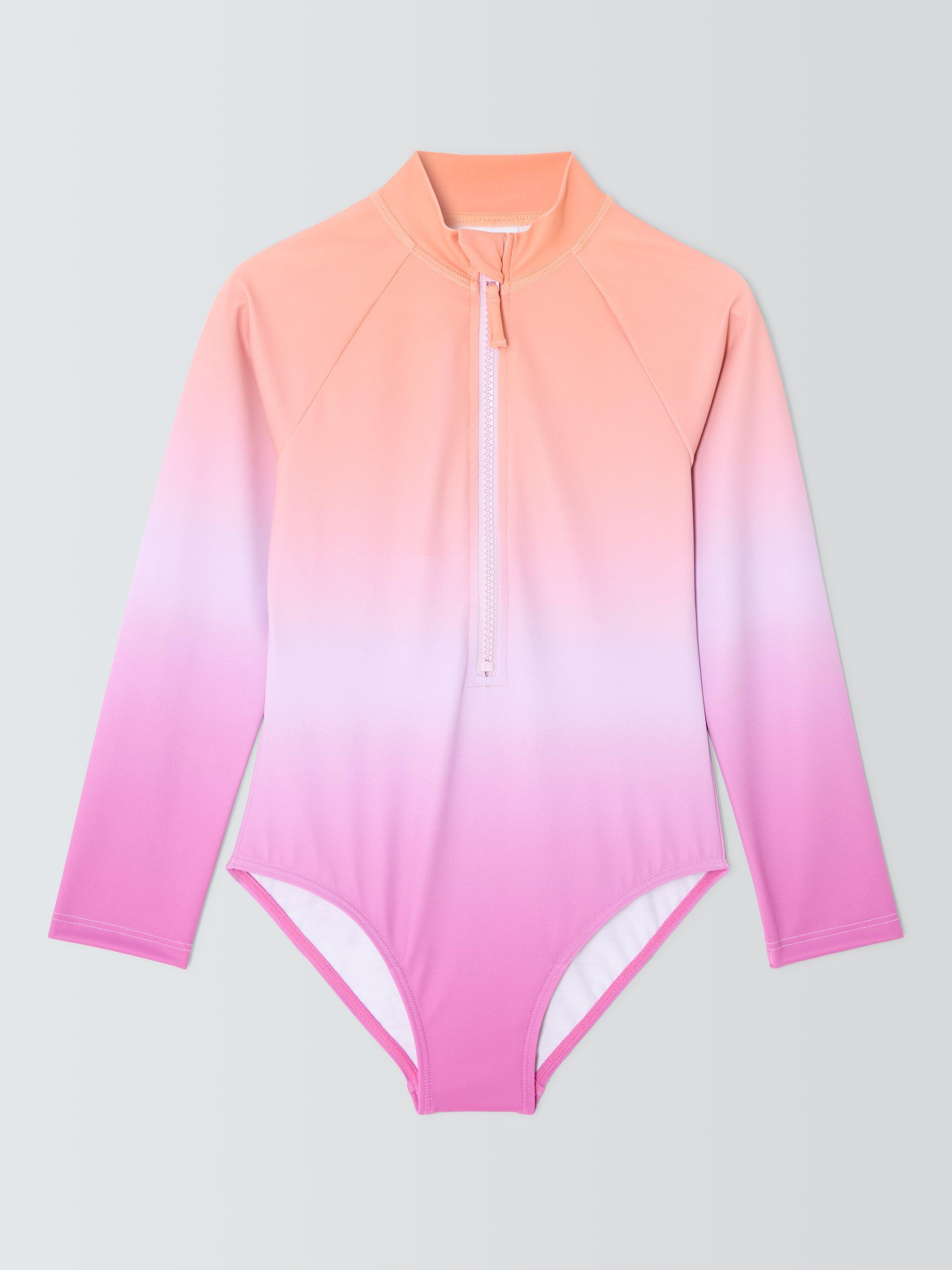 Product image 1 of 3, which shows John Lewis Kids' Ombre Swimsuit, Purple, 2 years