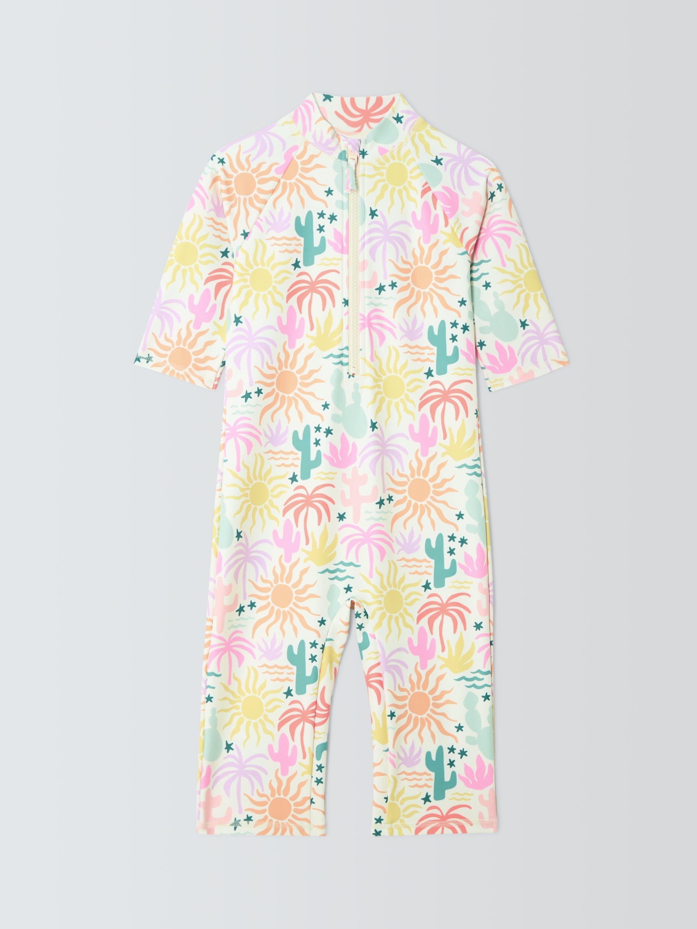 Product image 2 of 6, which shows John Lewis Kids' Rainbow Desert Sunpro Swimsuit, Multi, 2 years