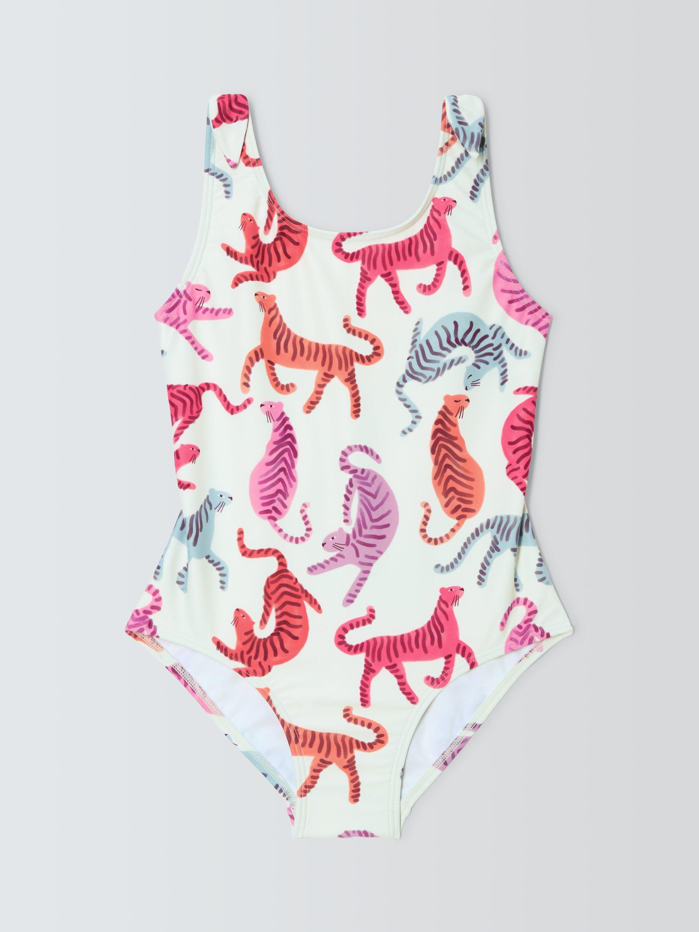 Product image 1 of 3, which shows John Lewis Kids' Tiger Swimsuit, Multi, 2 years