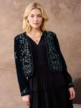 Brora Embroidered Velvet Jacket, Midnight