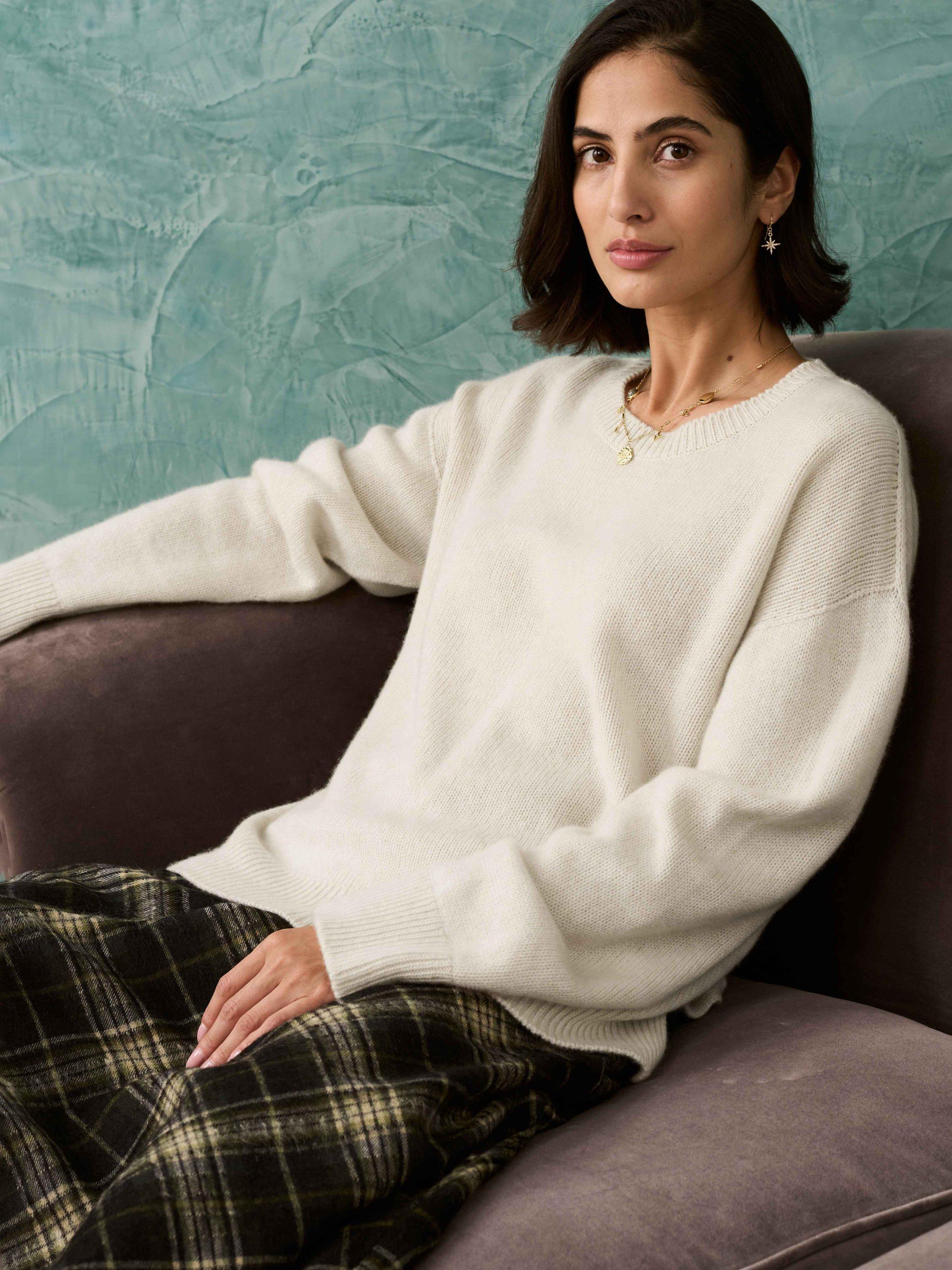 Brora Luxe Knit Pure Cashmere Jumper, Swan