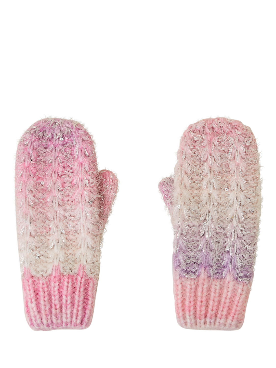 Angels by Accessorize Kids' Fluffy Ombre Mittens, Purple