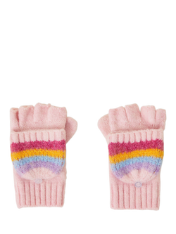 Angels by Accessorize Kids' Fluffy Stripe Mittens, Multi, Multi