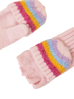Angels by Accessorize Kids' Fluffy Stripe Mittens, Multi - view 2, Multi