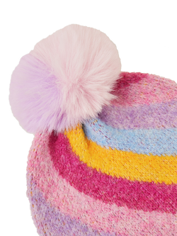 Angels by Accessorize Kids' Stripe Beanie Hat - view 2, Pink/Multi
