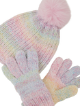 Angels by Accessorize Children's Ombre Chenille Hat and Gloves Set, Pastel/Multi