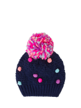 Angels by Accessorize Kids' Pom Pom Beanie, Navy/Multi