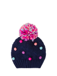 Angels by Accessorize Kids' Pom Pom Beanie, Navy/Multi