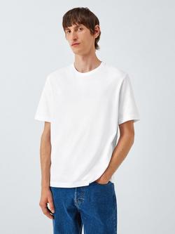 John Lewis Short Sleeve Organic Cotton Lounge Top, White, White