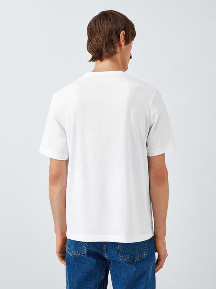 John Lewis Short Sleeve Organic Cotton Lounge Top, White - view 2, White