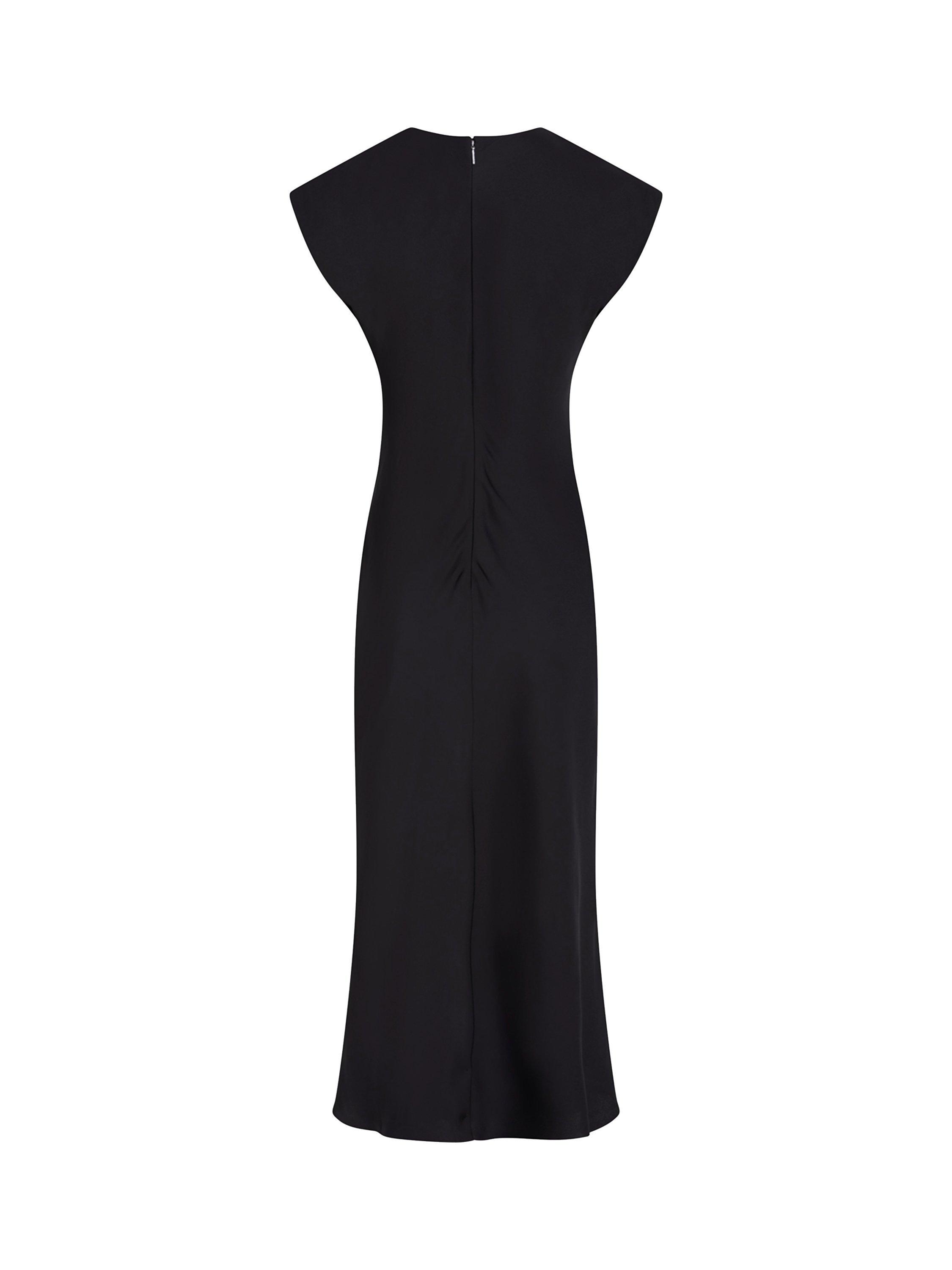 Product image 3 of 4, which shows Calvin Klein Heavy Shine Shift Dress, Black, 14
