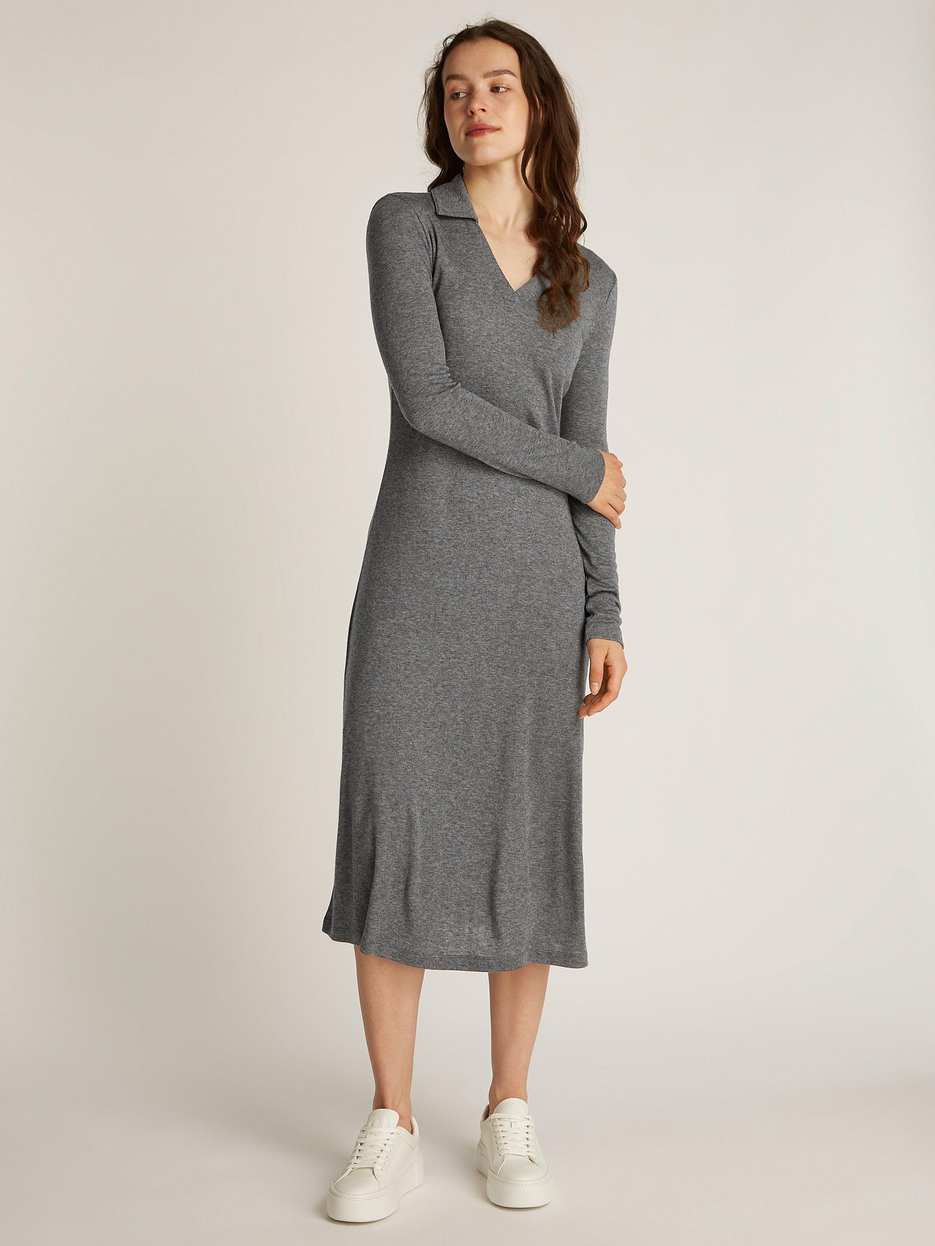 Calvin Klein Slim Fit Polo Dress Mid Grey Heather