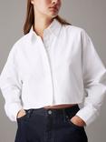 Calvin Klein Cropped Oxford Shirt, Bright White