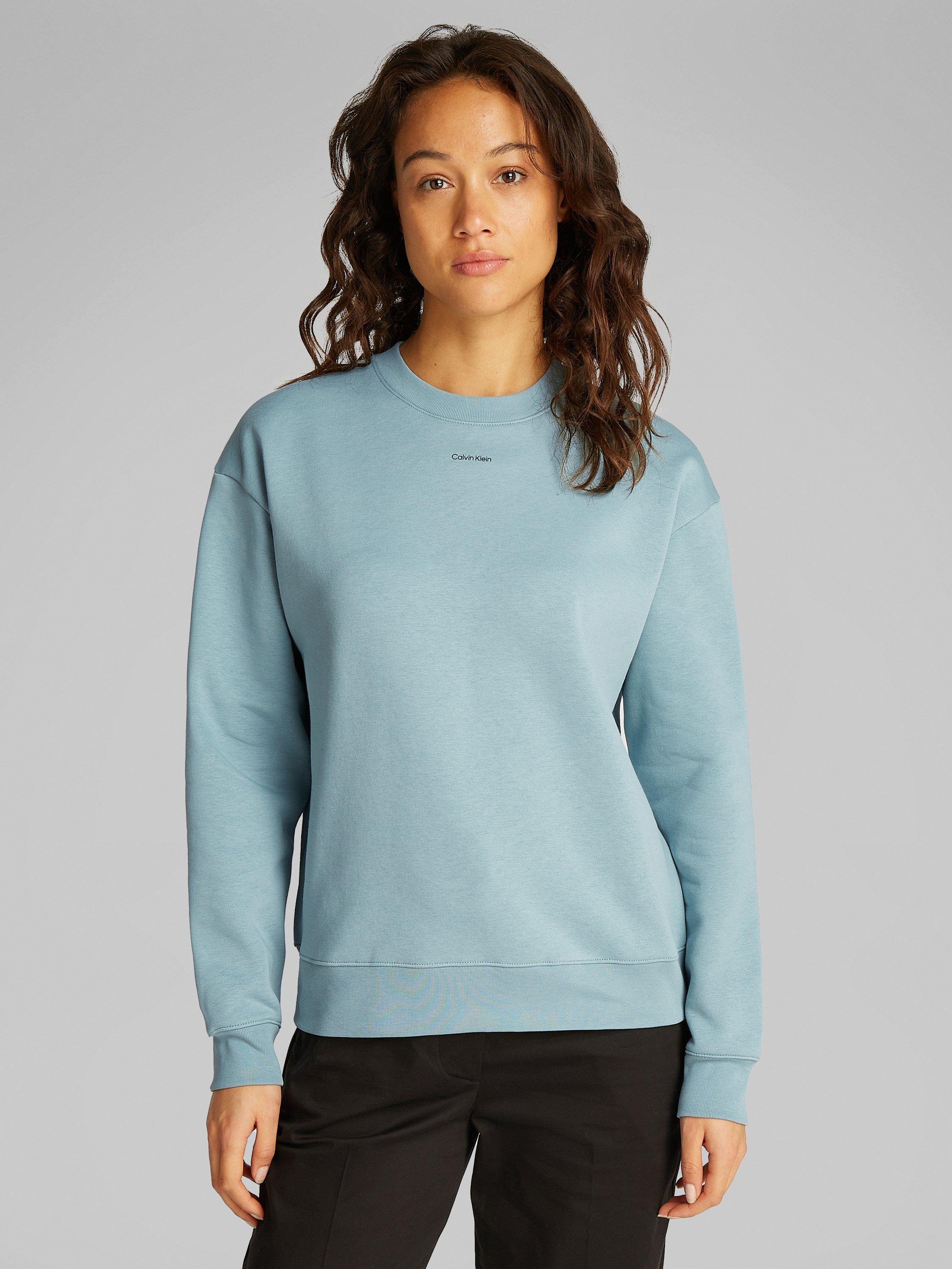Calvin Klein Nano Logo Organic Cotton Rich Sweatshirt, Blue