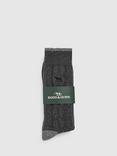 Rodd & Gunn Dunedin Cable Cotton Blend Men's Socks, Pack of 2, Charcoal/Denim