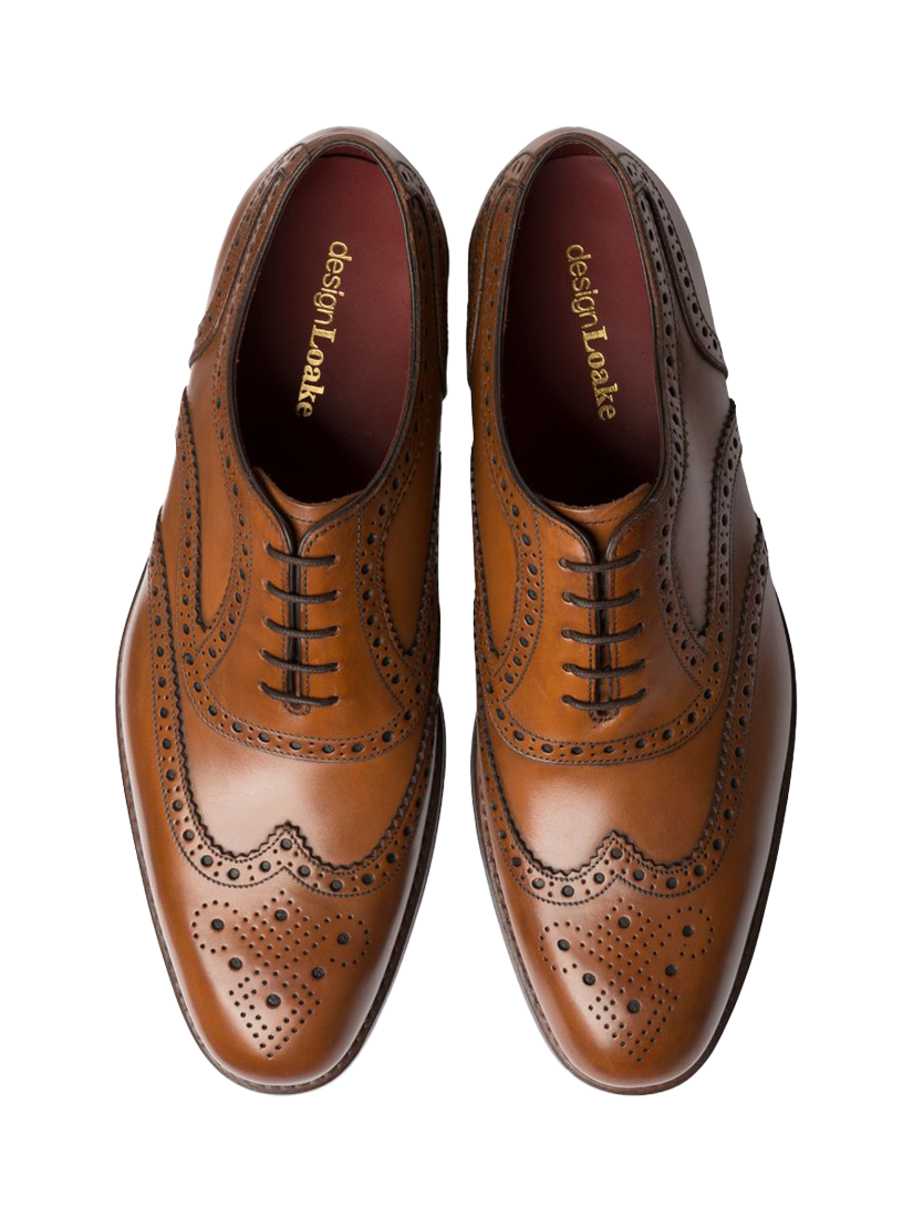 Product image 3 of 3, which shows Loake Kerridge Leather Oxford Brogue Shoes, Brown, 10