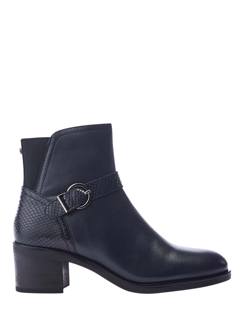 Moda in Pelle Leighton Leather Buckle Ankle Boots, Navy
