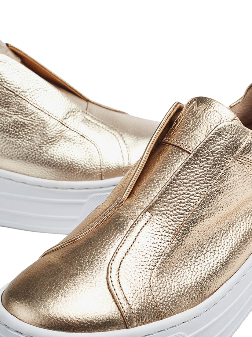 Product image 4 of 5, which shows Moda in Pelle Aubine Metallic Leather Chunky Slip-On Shoes, Champagne Gold, 4