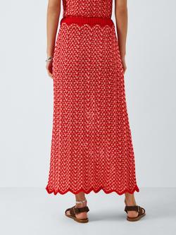 AND/OR Reanna Knitted Maxi Skirt, Red/Coral - view 2, Red/Coral