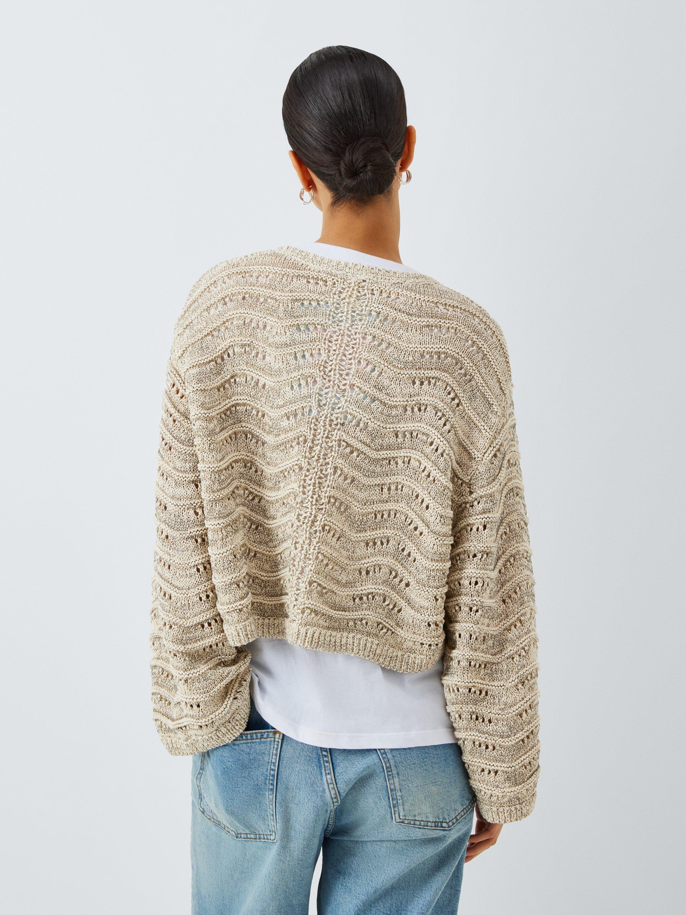 Product image 2 of 6, which shows AND/OR Claire Tape Yarn Jumper, Ecru, XS