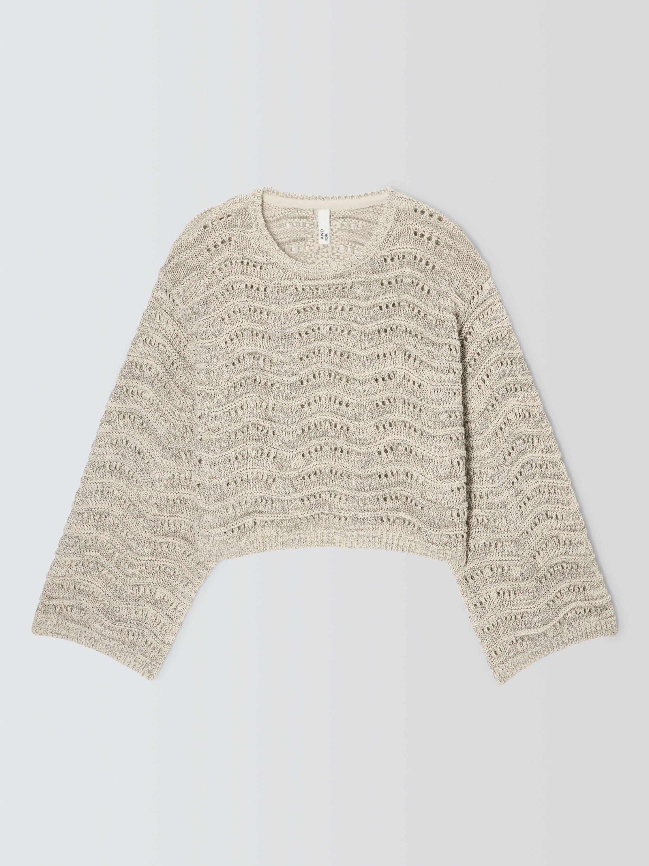 Product image 4 of 6, which shows AND/OR Claire Tape Yarn Jumper, Ecru, XS
