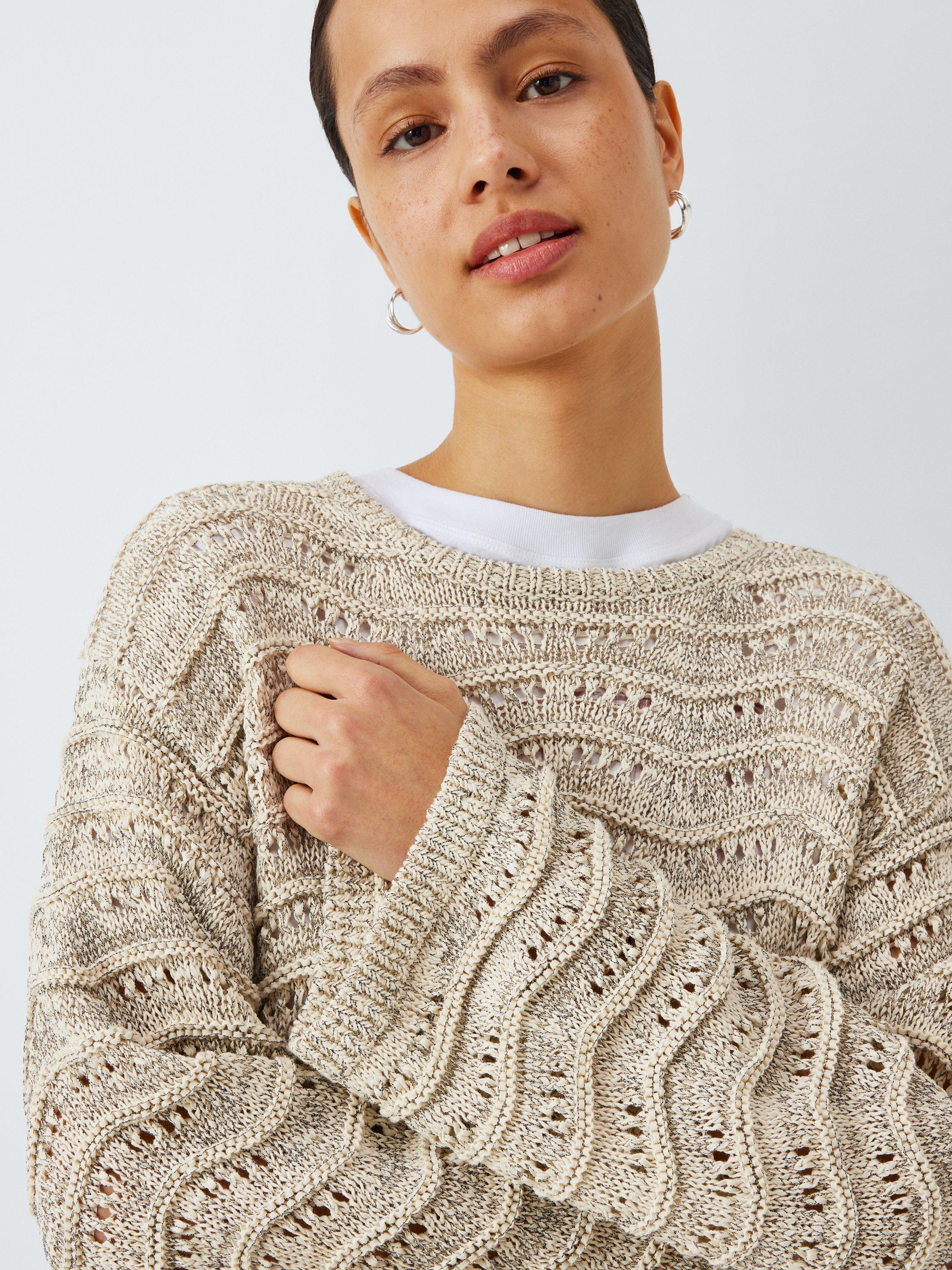 Product image 5 of 6, which shows AND/OR Claire Tape Yarn Jumper, Ecru, XS