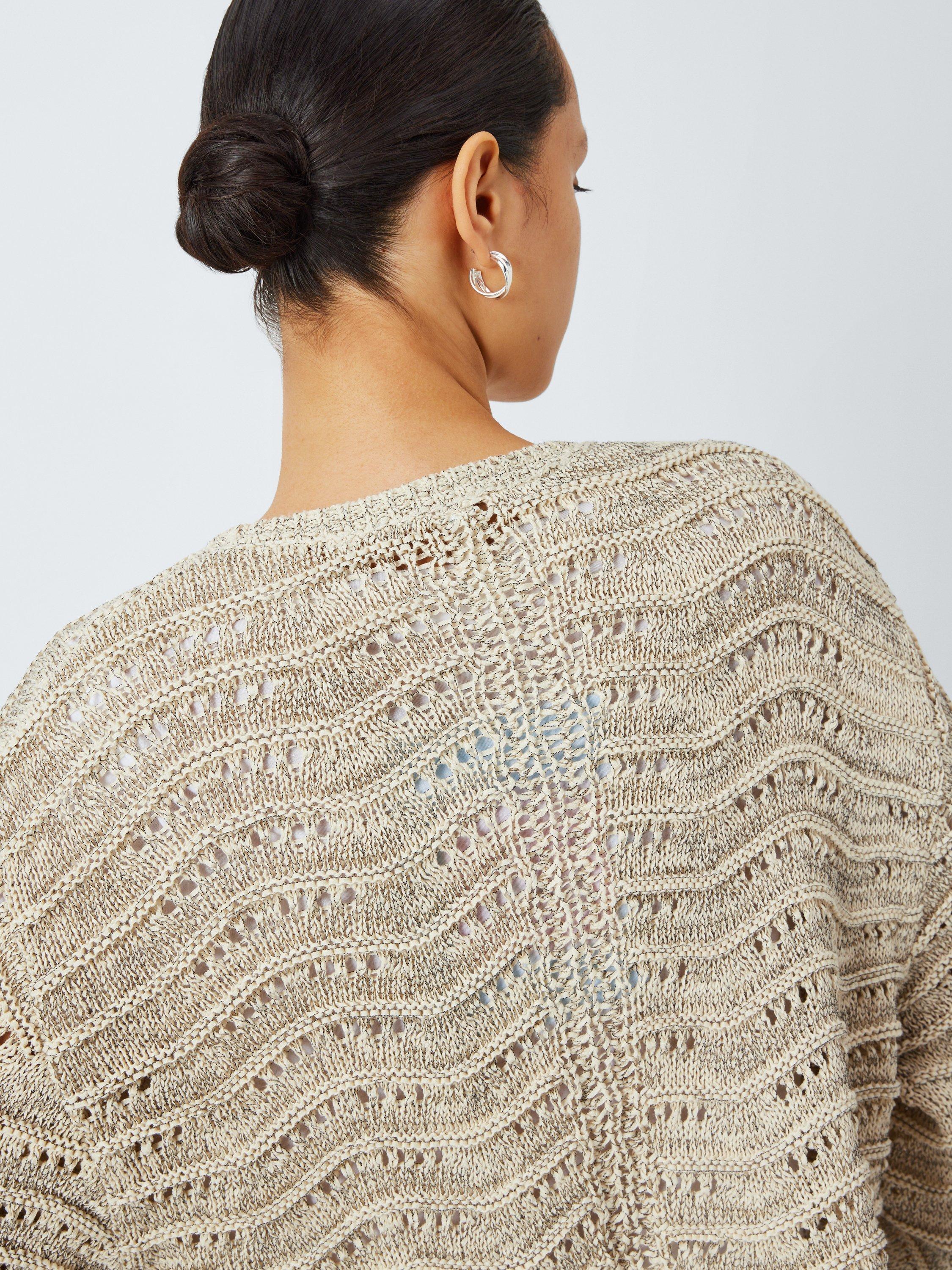 Product image 6 of 6, which shows AND/OR Claire Tape Yarn Jumper, Ecru, XS