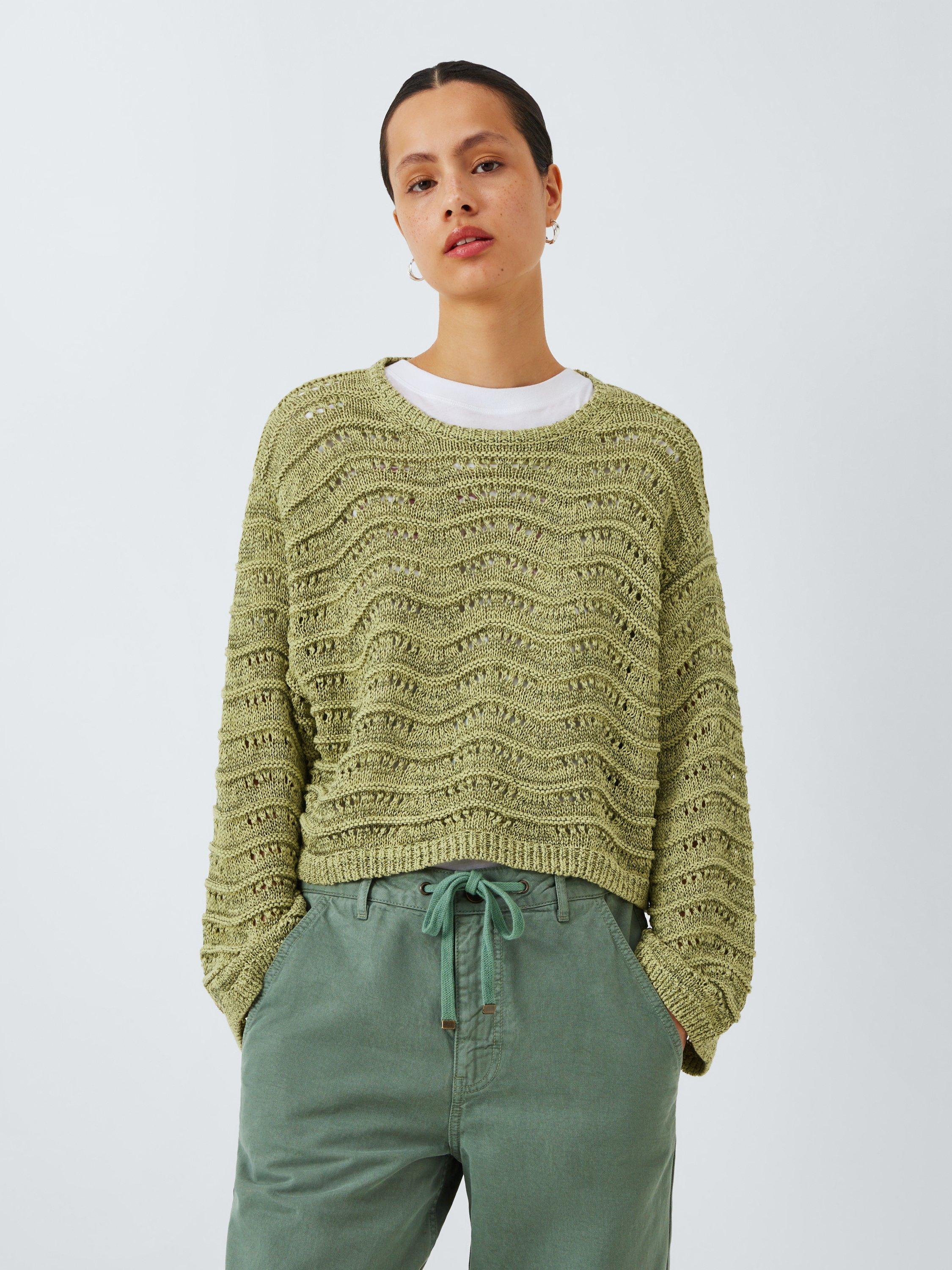 Product image 1 of 6, which shows AND/OR Claire Tape Yarn Jumper, Light Green, XS