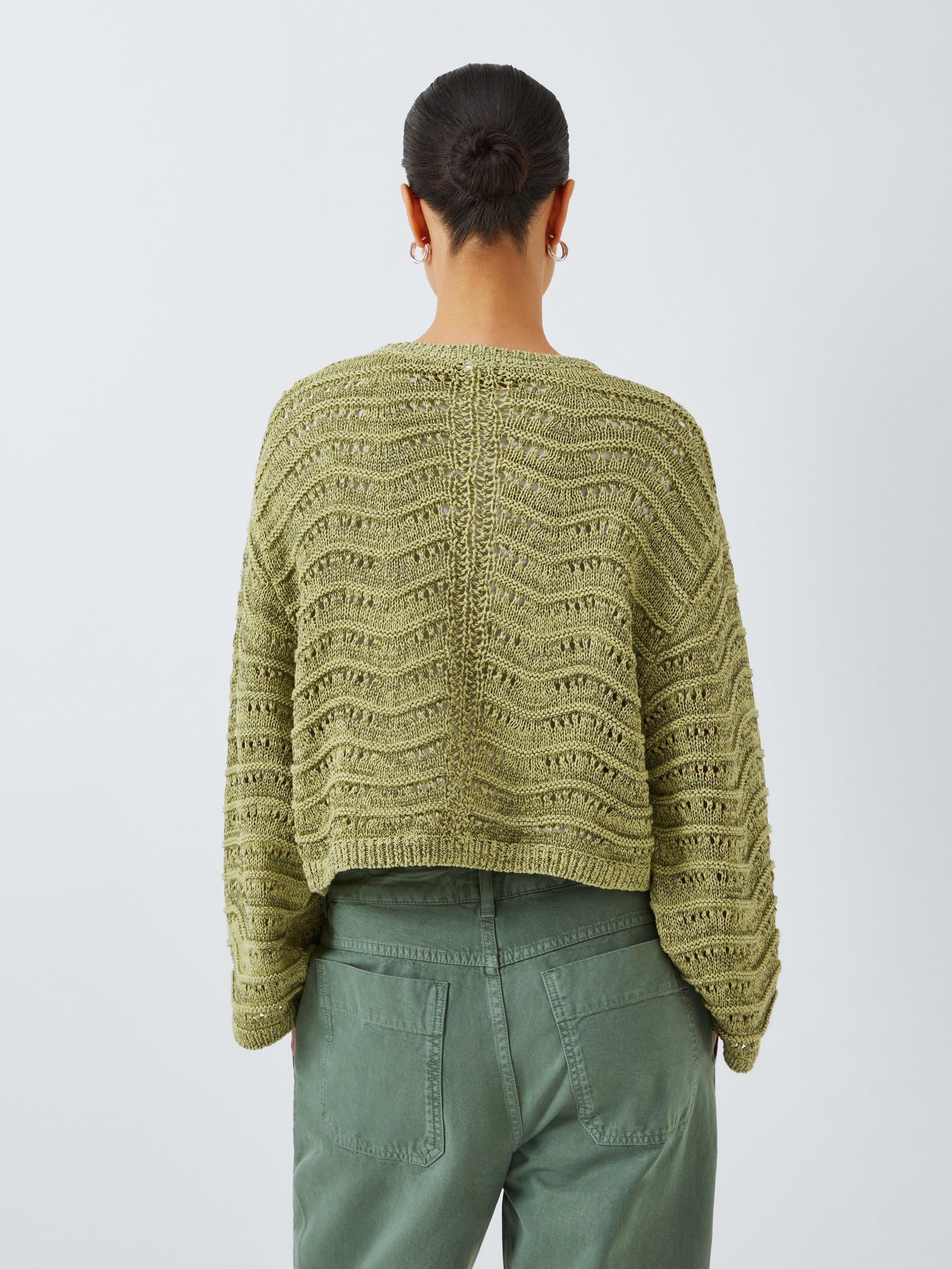 Product image 2 of 6, which shows AND/OR Claire Tape Yarn Jumper, Light Green, XS