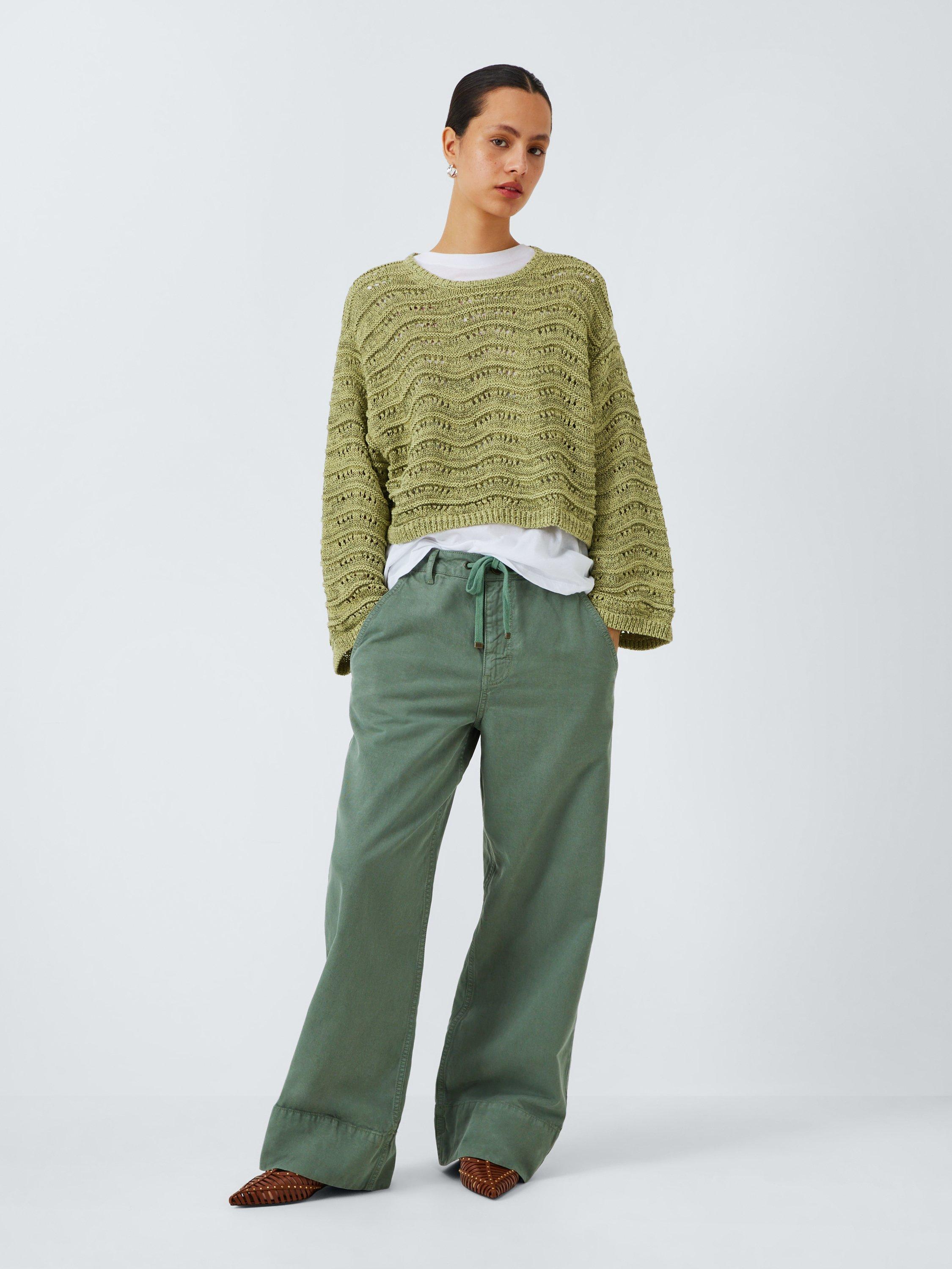Product image 3 of 6, which shows AND/OR Claire Tape Yarn Jumper, Light Green, XS