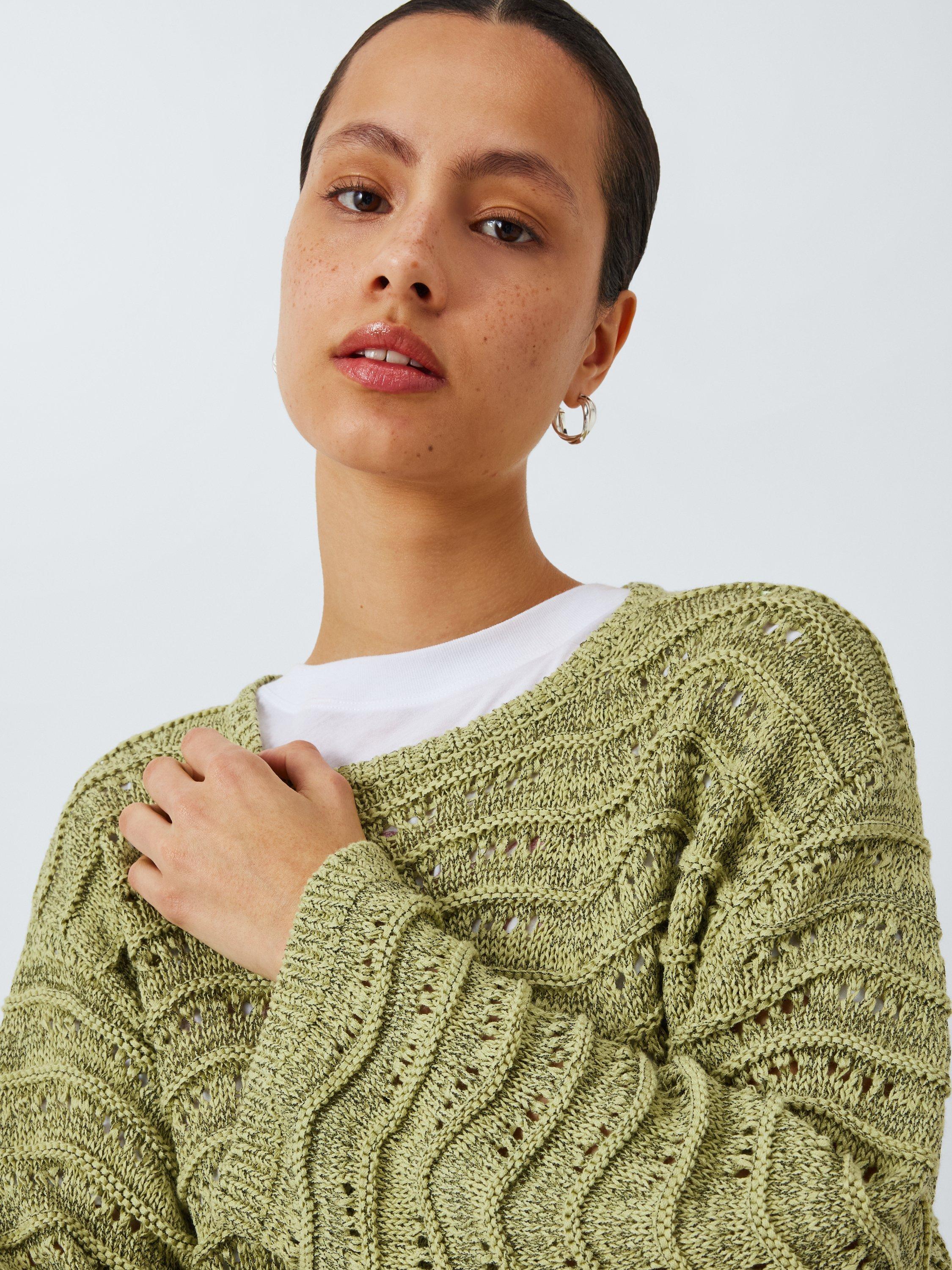 Product image 5 of 6, which shows AND/OR Claire Tape Yarn Jumper, Light Green, XS