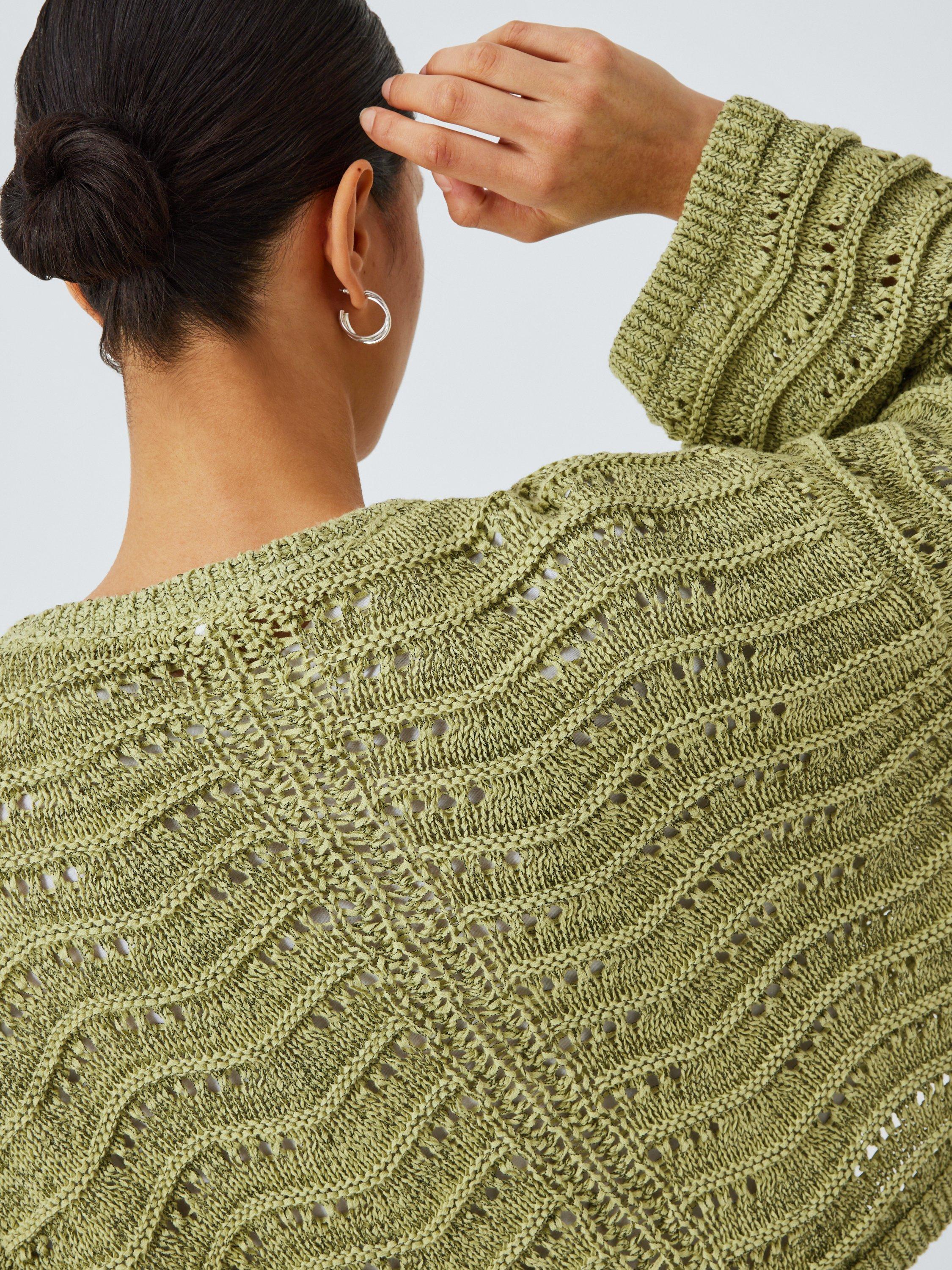 Product image 6 of 6, which shows AND/OR Claire Tape Yarn Jumper, Light Green, XS