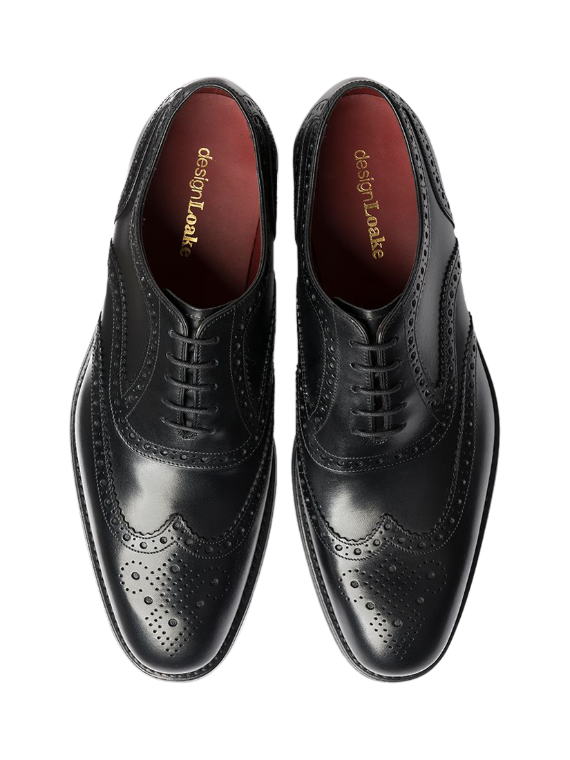 Product image 3 of 3, which shows Loake Kerridge Leather Oxford Brogue Shoes, Black, 7