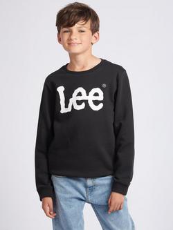 Lee Kids' Wobbly Logo Long Sleeve T-Shirt, Black