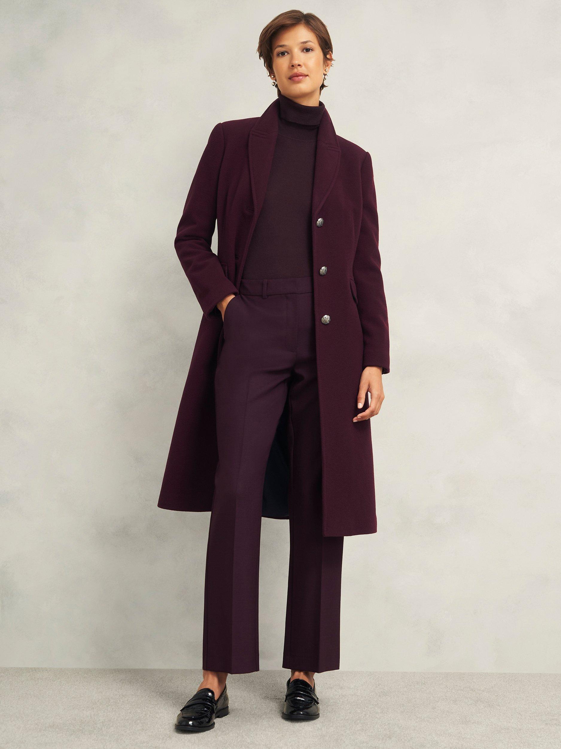 Hobbs Petite Edwina Wool Rich Coat Wine