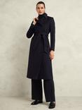 Hobbs Petite Livia Pure Wool Coat, Navy